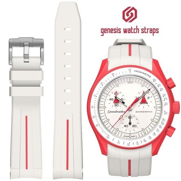 Genesis Red and White Watch Strap